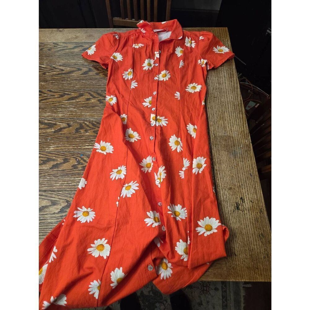 Lisa says gah red daisy mini dress sz Sma